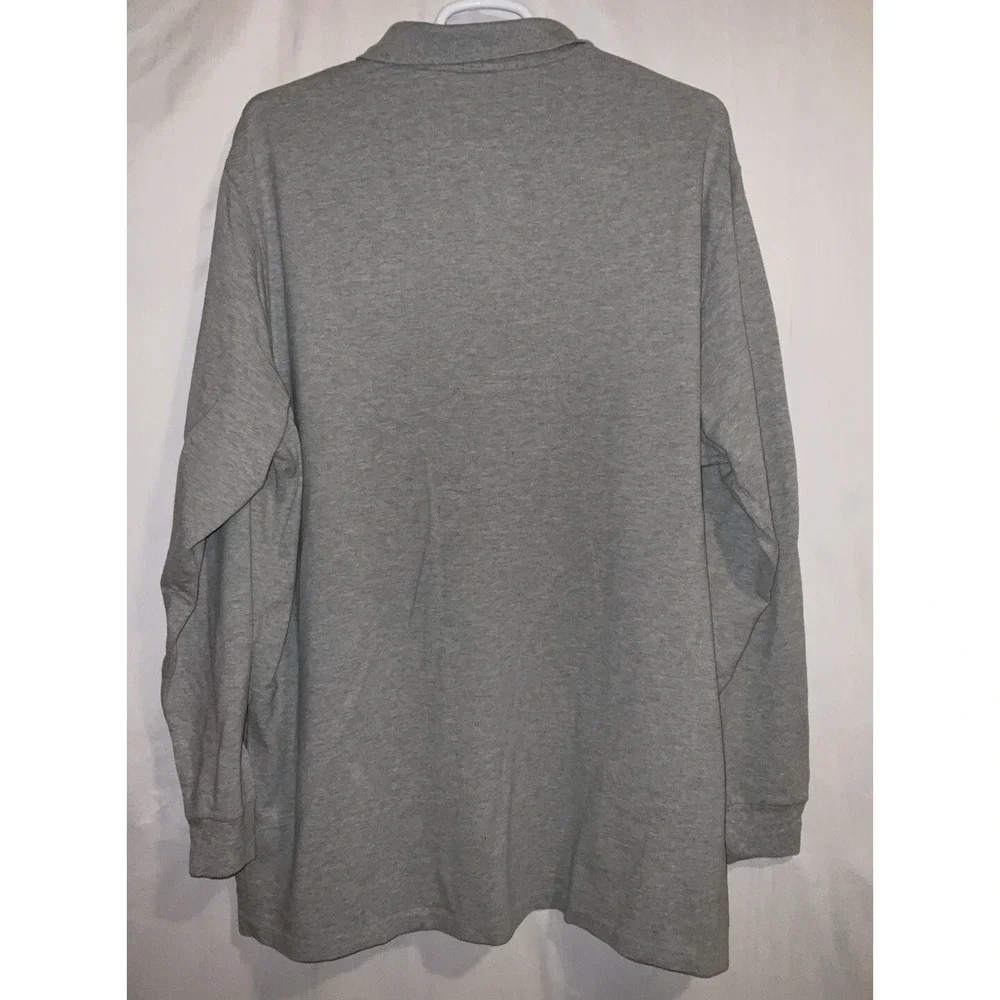NWT‎ Men's Polo Ralph Lauren Long Sleeve Polo Shirt Gray Heather Navy Pony 3XLT